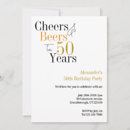 Invitación 50.º cumpleaños Saludos y cervezas Fiesta mínimo