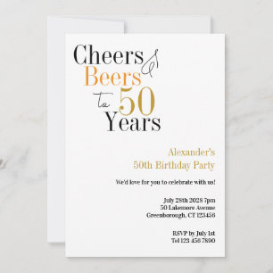 Invitación 50.º cumpleaños Saludos y cervezas Fiesta mínimo