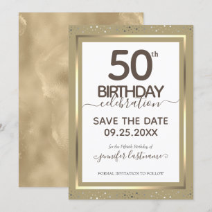 Invitación 50.º cumpleaños Salven la fecha