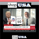 Invitación 50.º cumpleaños Trump 🎙️ hombres divertido mordaz<br><div class="desc">¡📺 🎉 Noticias de Última Hora! ¡Es hora de celebrar un cumpleaños número 50! Prepárate para hacer titulares con esta divertidísima y audaz invitación de cumpleaños al estilo de las noticias televisivas, con un diseño inspirado en la sátira política y gráficos clásicos de noticias. Ya sea que esté planeando un...</div>