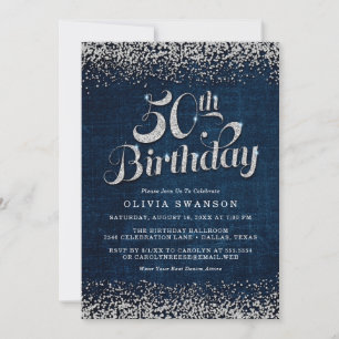 Invitación 50.º Fiesta de Bling Denim & Diamonds