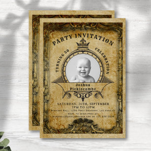 Invitación 50.º Fiesta de sorprender con imágenes retro de cu