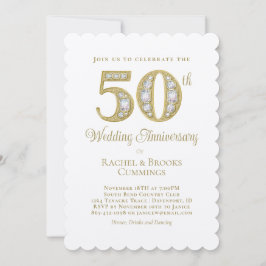 Invitación 50.º Fiesta del Aniversario de la Boda Elegante de