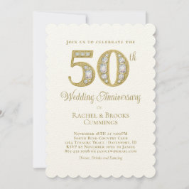 Invitación 50.º Fiesta del Aniversario de la Boda Elegante de