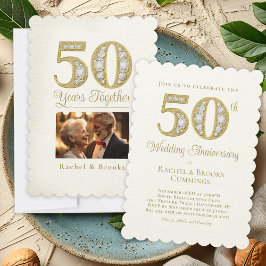 Invitación 50.º Fiesta del Aniversario del Boda de Oro