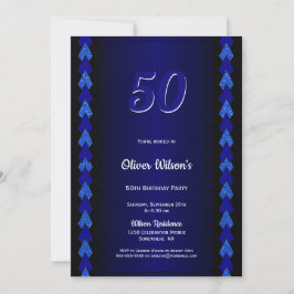 Invitación 50.º Fiesta negro y azul