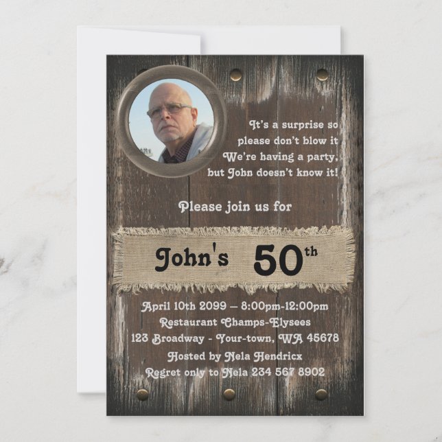 Invitación 50.º hombre de la fiesta de cumpleaños, cualquier  (Anverso)