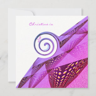 Invitación 50.º Nacimiento Diseño de Púrpura Swirl