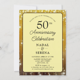 Invitación 50.º oro del aniversario Boda