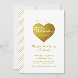 Invitación 50.º oro del aniversario Boda