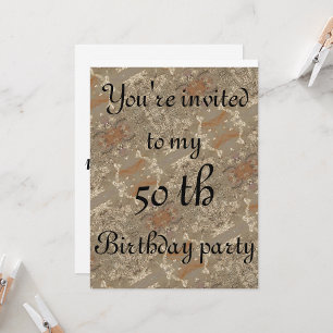 Invitación 50.º patrón de oro abstracto de cumpleaños