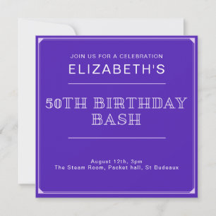 Invitación 50.º Personalizado de Bash de Cumpleaños