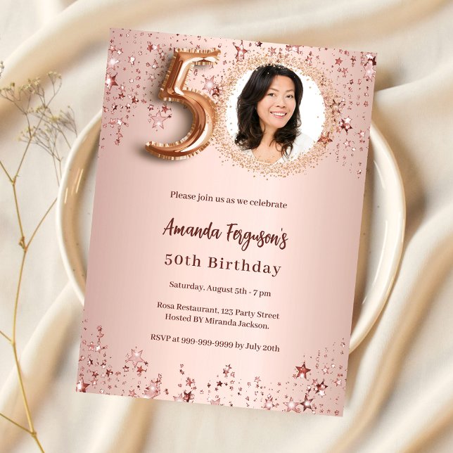 Invitación 50.º rosa de cumpleaños (Subido por el creador)