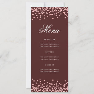 Invitación 50.º Rosa de menú de cumpleaños Dorado Burgundy Co