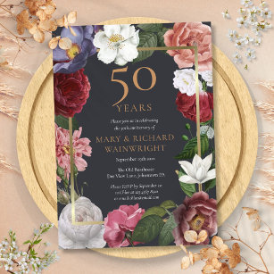 Invitación 50.º Rosa del Aniversario del Boda de Oro
