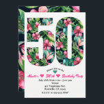 Invitación 50 50° 50° Fiesta de cumpleaños<br><div class="desc">Tropical 50 50th Fifty Birthday Party Invitaciones. Personalizar para cualquier evento.</div>