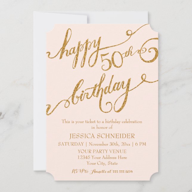Invitación 50, 50° aniversario de la celebración de entradas  (Anverso)
