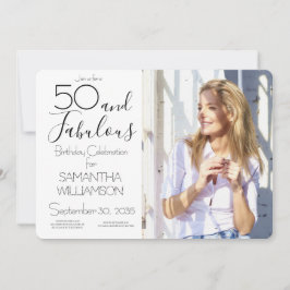 Invitación 50 and Fabulous | 50th Birthday Elegant Photo