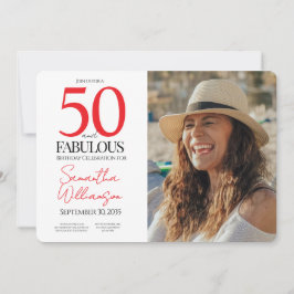 Invitación 50 and Fabulous | 50th Birthday Elegant Photo