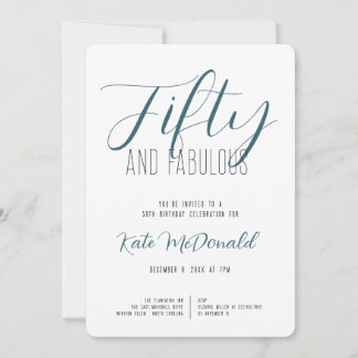 Invitación 50 and Fabulous 50th Birthday Invitation