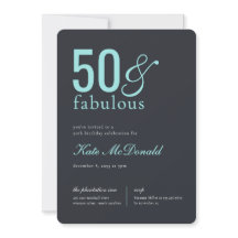 50 and Fabulous 50th Birthday Invitation