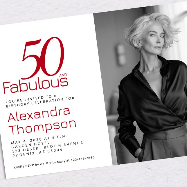 Invitación 50 and Fabulous | 50th Birthday Party Invitation (Subido por el creador)