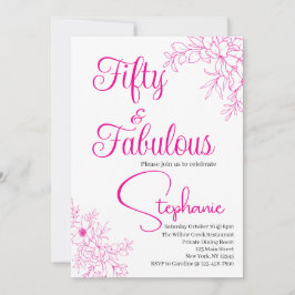 Invitación 50 and Fabulous | 50th Birthday Party Pink