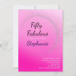 Invitación 50 and Fabulous | 50th Birthday Party Pink