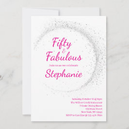 Invitación 50 and Fabulous | 50th Birthday Party Pink