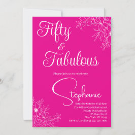 Invitación 50 and Fabulous | 50th Birthday Party Pink White