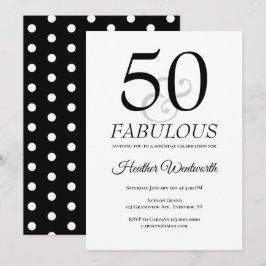 Invitación 50 and Fabulous Classic Dots 50th Birthday