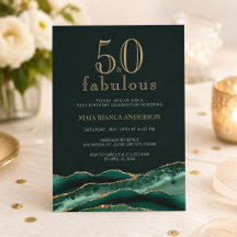 50 and Fabulous Emerald Green Agate 50th Birthday 