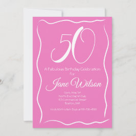 Invitación 50 and Fabulous Pink Birthday Invitation
