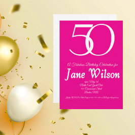 Invitación  50 and fabulous pink birthday invitation 