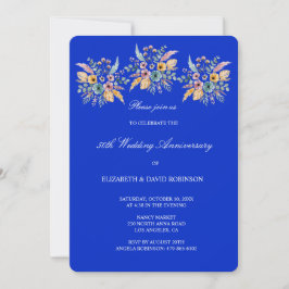 Invitación 50° aniversario azul de boda