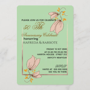 Invitación 50 Aniversario, Boda Anni Vegetación