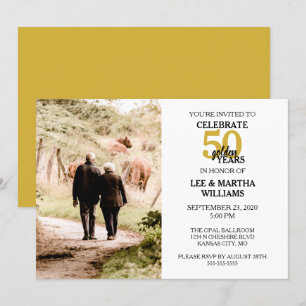 Invitación 50° aniversario Boda celebra 50 años de oro