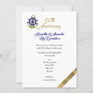 Invitación 50° aniversario boda con temática náutica