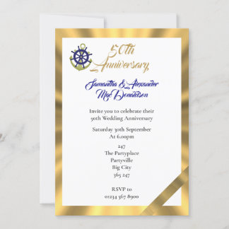 Invitación 50° aniversario boda con temática náutica