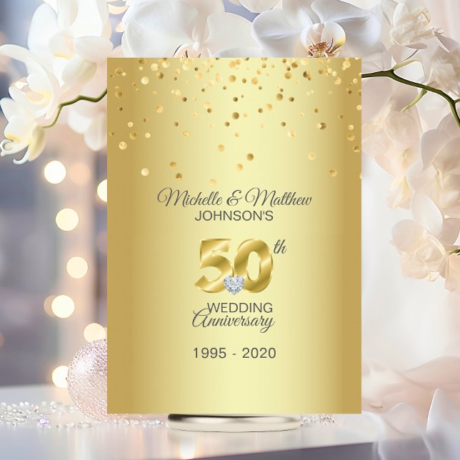 Invitación 50 Aniversario Boda de Oro personalizado (Personalized 50th Golden Wedding Anniversary Invitation)