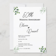 50° Aniversario Boda del patrón de la hoja verde