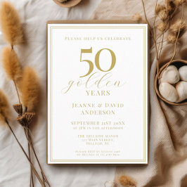 Invitación 50° Aniversario Boda Elegante 50 Años de Oro