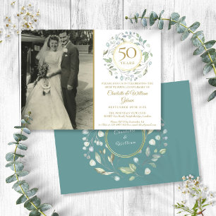 Invitación 50° aniversario Boda Foto Verdor floral