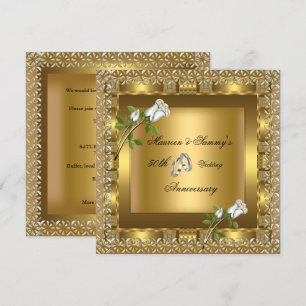 Invitación 50° Aniversario Boda Oro Elegante