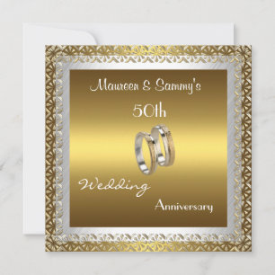 Invitación 50 Aniversario Boda Oro Elegante