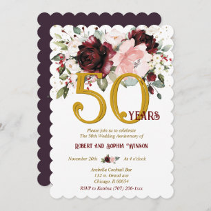 Invitación 50° aniversario Boda personalizado