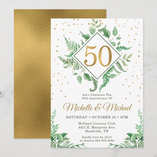 Invitación 50 Aniversario Botánico (Anverso / Reverso)