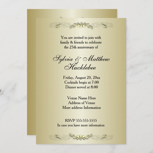 Invitación 50 Aniversario de Boda (Anverso / Reverso)