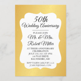 Invitación - 50 Aniversario de Boda Confeti Dorado
