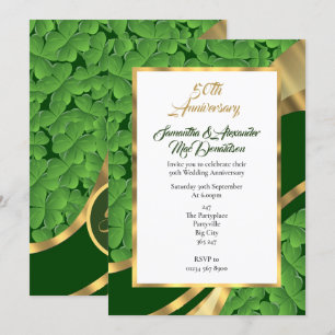 Invitación 50° aniversario de boda del shamrock irlandés